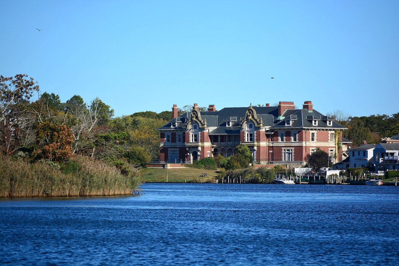 Idle Hour, exterior seen across the Connetquot River