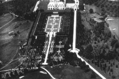 Oheka Castle, historic aerial of house and gardens