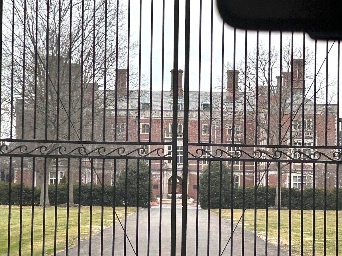 The Braes, exterior seen behind the main gate